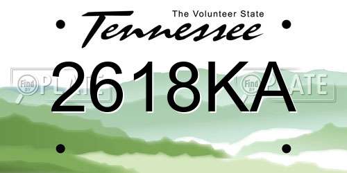 2618KA Tennessee License Plate
