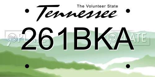 261BKA Tennessee License Plate