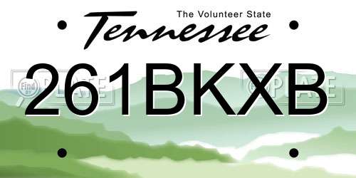 261BKXB Tennessee License Plate