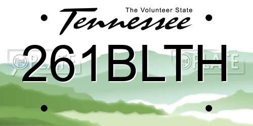 261BLTH Tennessee License Plate