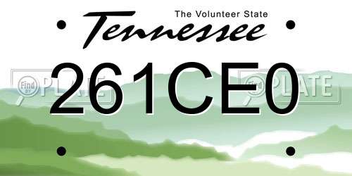 261CE0 Tennessee License Plate