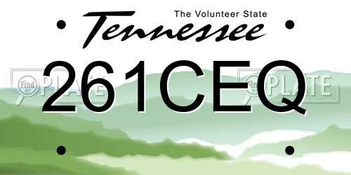 261CEQ Tennessee License Plate