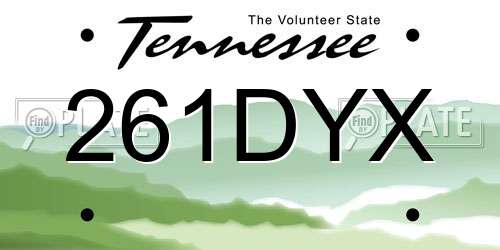 261DYX Tennessee License Plate