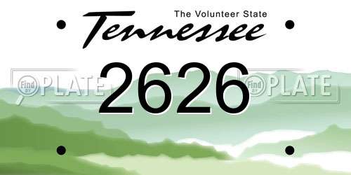 2626 Tennessee License Plate
