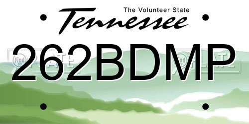 262BDMP Tennessee License Plate