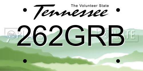 262GRB Tennessee License Plate