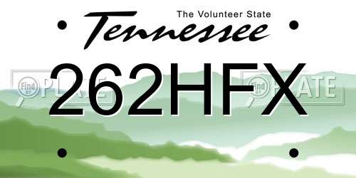 262HFX Tennessee License Plate