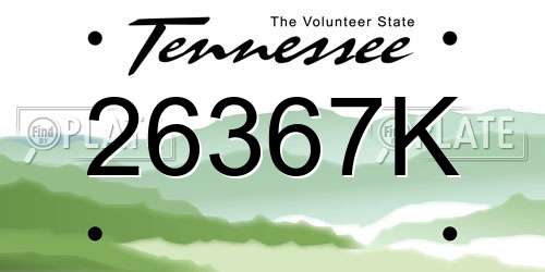 26367K Tennessee License Plate