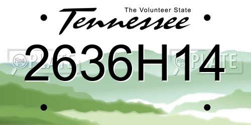 2636H14 Tennessee License Plate
