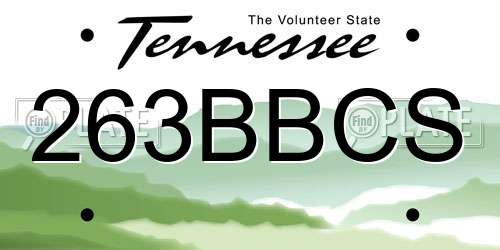263BBCS Tennessee License Plate