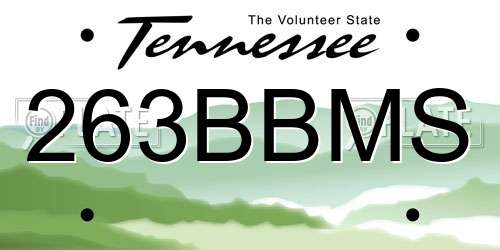 263BBMS Tennessee License Plate