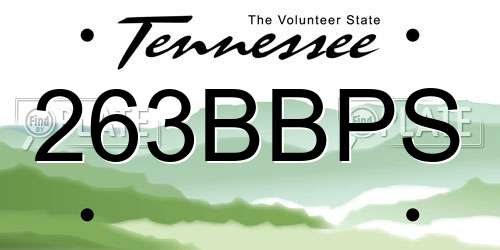 263BBPS Tennessee License Plate