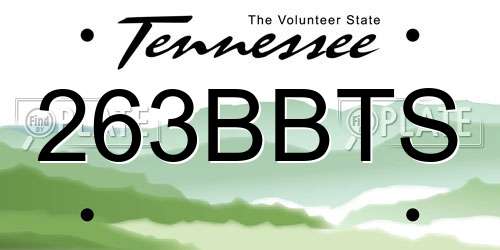 263BBTS Tennessee License Plate