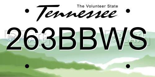 263BBWS Tennessee License Plate