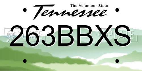 263BBXS Tennessee License Plate