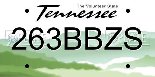 263BBZS Tennessee License Plate