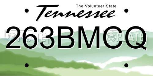 263BMCQ Tennessee License Plate