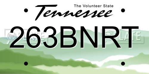 263BNRT Tennessee License Plate