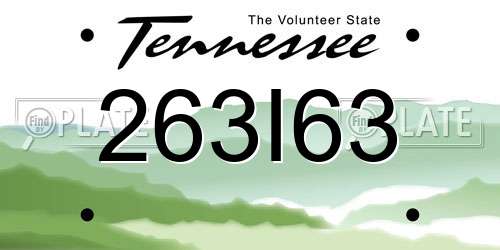 263I63 Tennessee License Plate