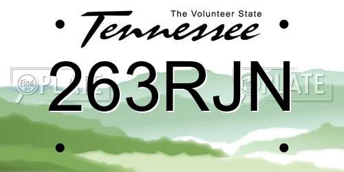 263RJN Tennessee License Plate