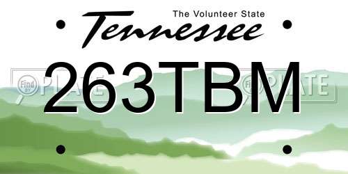 263TBM Tennessee License Plate
