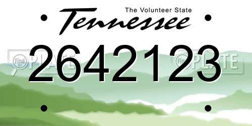 2642123 Tennessee License Plate