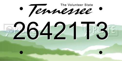 26421T3 Tennessee License Plate