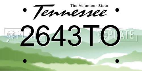 2643TO Tennessee License Plate