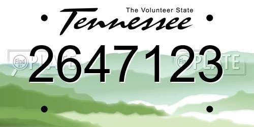 2647123 Tennessee License Plate