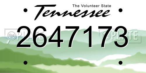 2647173 Tennessee License Plate