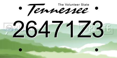 26471Z3 Tennessee License Plate