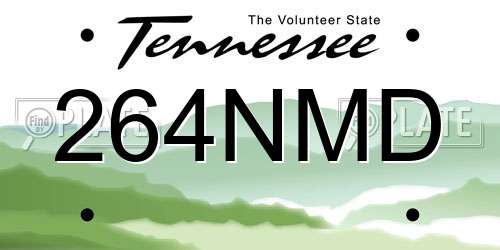 264NMD Tennessee License Plate