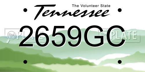 2659GC Tennessee License Plate