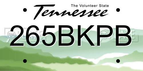 265BKPB Tennessee License Plate