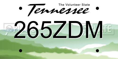 265ZDM Tennessee License Plate