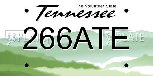 266ATE Tennessee License Plate