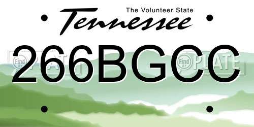 266BGCC Tennessee License Plate