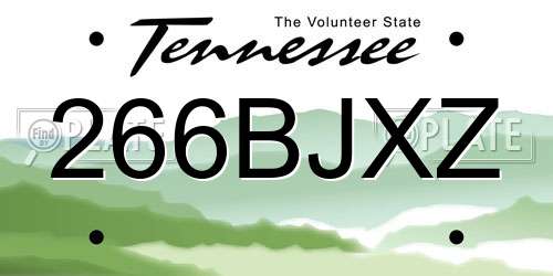 266BJXZ Tennessee License Plate