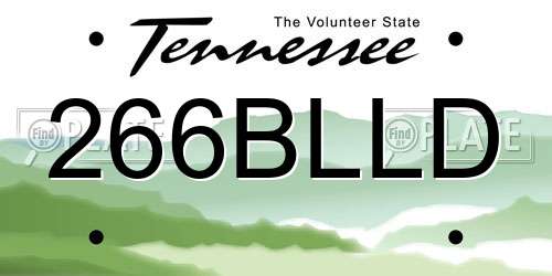 266BLLD Tennessee License Plate