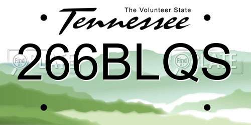 266BLQS Tennessee License Plate