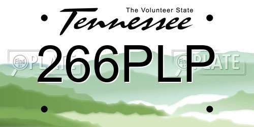 266PLP Tennessee License Plate