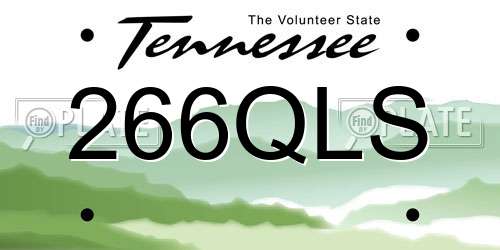 266QLS Tennessee License Plate