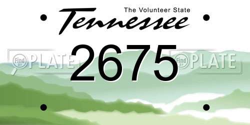 2675 Tennessee License Plate