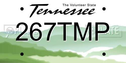 267TMP Tennessee License Plate