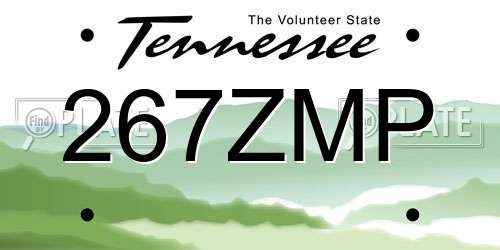 267ZMP Tennessee License Plate