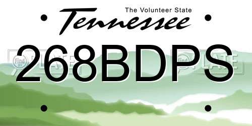 268BDPS Tennessee License Plate