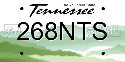 268NTS Tennessee License Plate