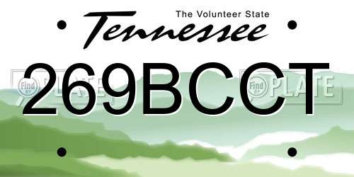 269BCCT Tennessee License Plate