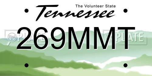 269MMT Tennessee License Plate