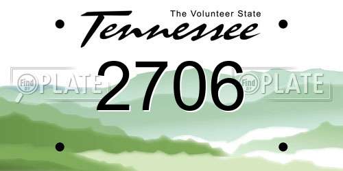 2706 Tennessee License Plate